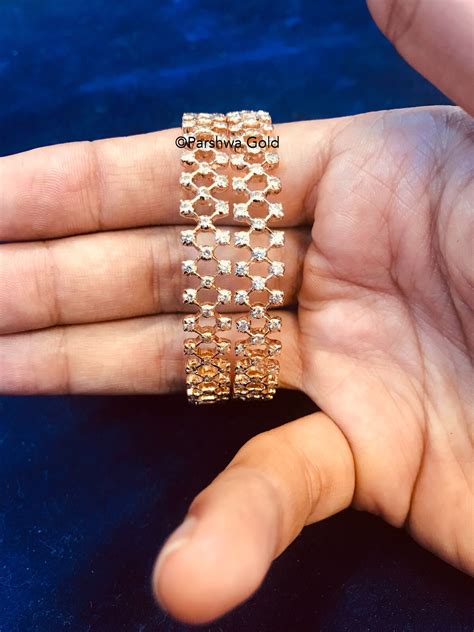 Close Setting Diamond Bangles | Gold bangles design, Gold jewellery ...