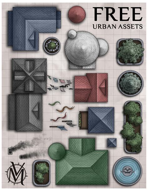 [OC] Took a good while, but here's my pack of free 'urban' assets for your mapmaking pleasure ...