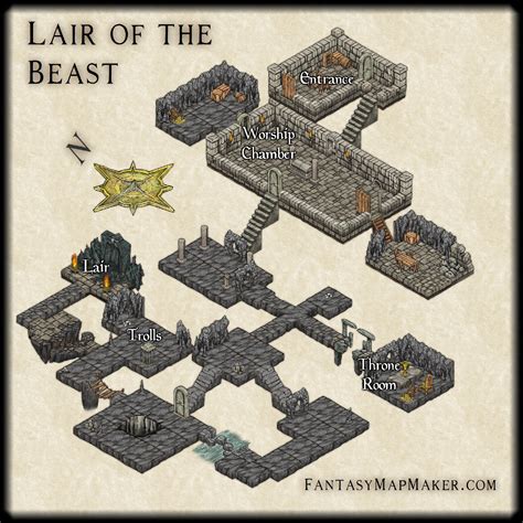 Lair of the Beast - Free Fantasy Maps