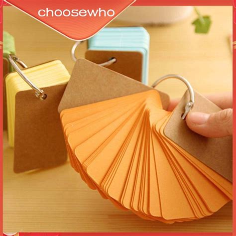 【Choo】Candy Color Buckle Binder Notes Portable Card Memo Pads Cards DIY Flash Blank | Shopee ...