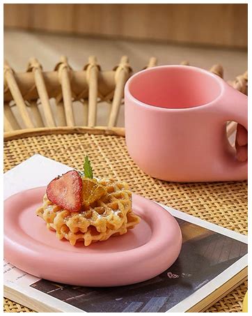 Amazon.com | Cusmation Chubby Funny Coffee Mug Aesthetic Cups with Saucer, Purple Cloud Mug Cute ...