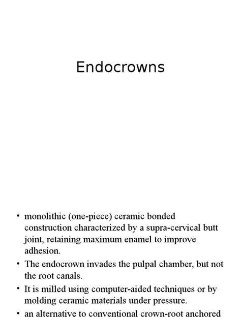 Endo Crowns | Mouth | Dentistry Branches