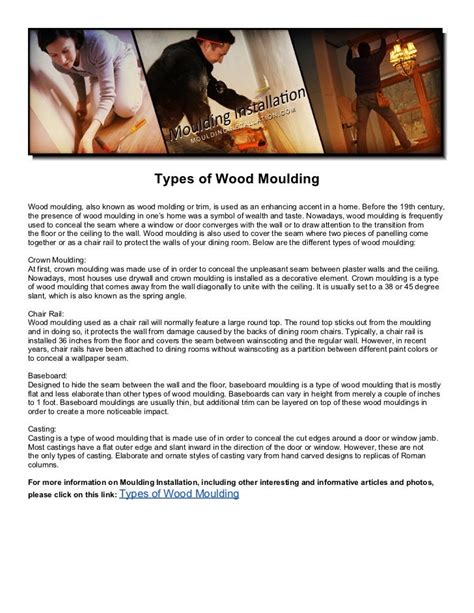 Types of Wood Moulding