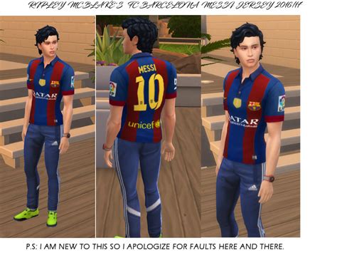 The Sims Resource - FC Barcelona Nike Messi 2016/17 jersey