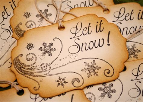 Let It Snow Vintage Inspired Holiday Gift Tags Set of 6 - Etsy