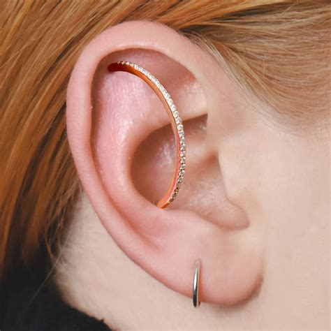 Cartilage Hoop Rose/Gold Plated Ear Cuff Earrings By Embers | notonthehighstreet.com