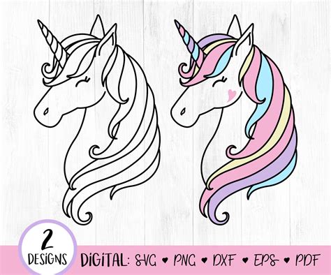 Unicorn SVG Unicorn Face svg Unicorn Head svg Dxf Png | Etsy