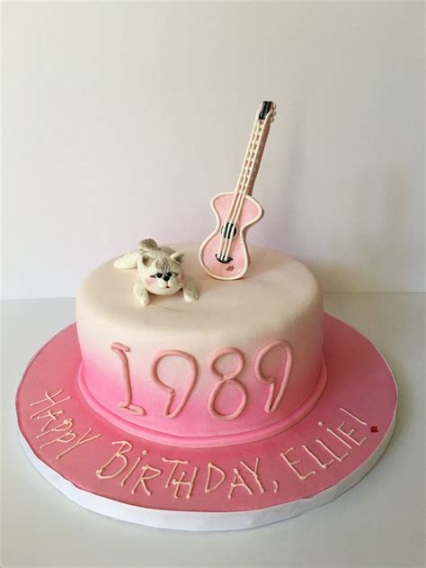 Taylor Swift 1989 album birthday cake, complete with fondant guitar and ...