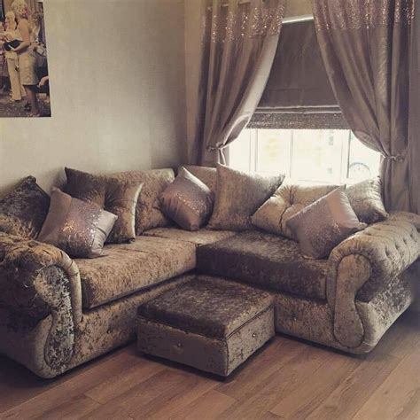 Crushed Velvet Sofa Chesterfield Diamanté luxury sofa NEW FREE DELIVERY | Crushed velvet sofa ...