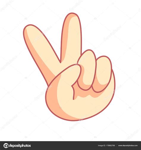 Victory. Peace hand gesture. Two fingers up. Peace Sign Hand background. Vector Illustration ...