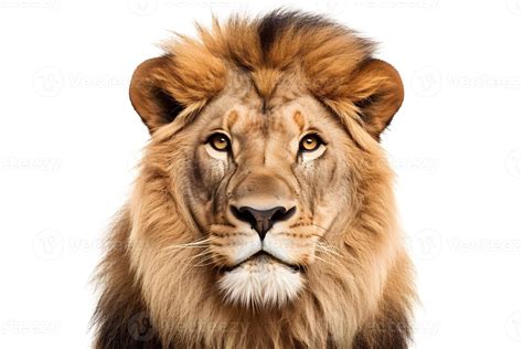 Lion front view isolated on white background 23059948 Stock Photo at Vecteezy