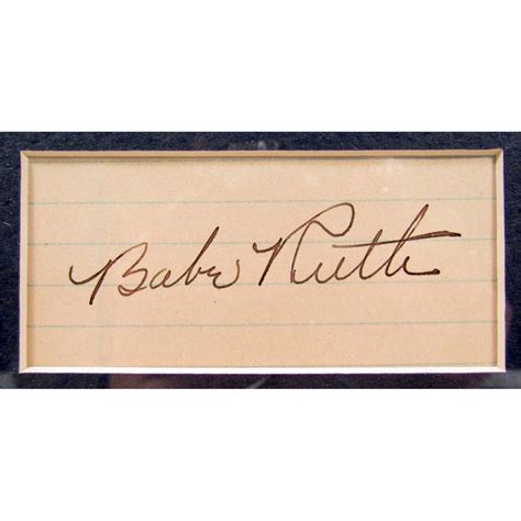 CUT SIGNATURE OF BABE RUTH W/ PICTURE - FRAMED W/ COA