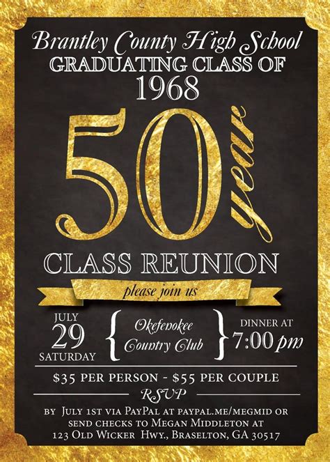 Chalkboard Class Reunion Invitation Digital File Customized | Etsy in ...