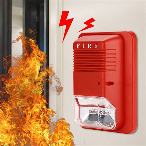 HERCHR Fire Alarm, Sound & Light Fire Alarm Warning Strobe Horn Alert Safety System Sensor for ...