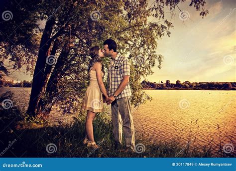 Riverside sunset view stock image. Image of romance, outside - 20117849