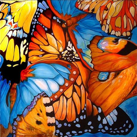 "Abstract Butterflies" par Marcia Baldwin | Butterfly art painting, Butterfly art, Butterfly ...