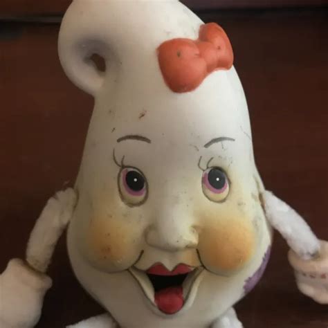 RARE VINTAGE CERAMIC Female Humpty Dumpty with pipe cleaner arms and legs $39.99 - PicClick