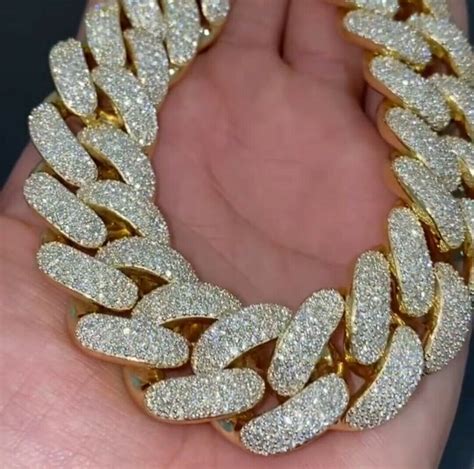 8 Inch Round VVS Diamond Cuban Link Bracelet in 14k Yellow | Etsy