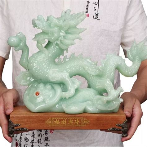 Green Jade Dragon Statue - Etsy