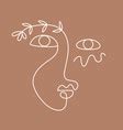 Fashion one line drawing logo women face Vector Image