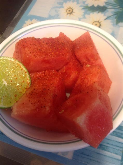 Ayuno de Daniel watermelon with lemon and pepper (tajin) -Sandia con ...