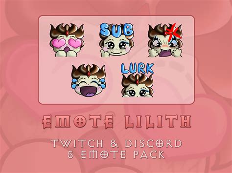 Lilith Emote X 5 Pack / Diablo 4 / Twitch / Discord / Youtube - Etsy