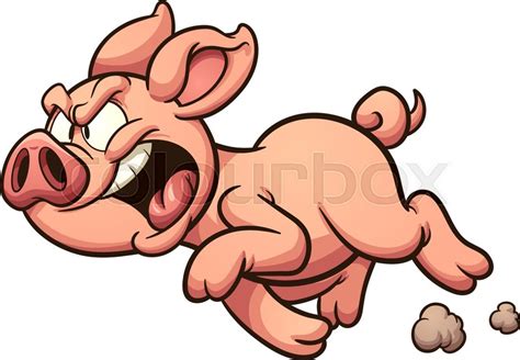 Angry cartoon pig. Vector clip art ... | Stock vector | Colourbox