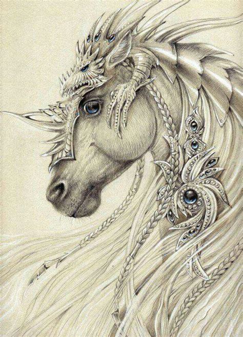 Dragon horse | Horse art, Horse drawings, Fantasy art