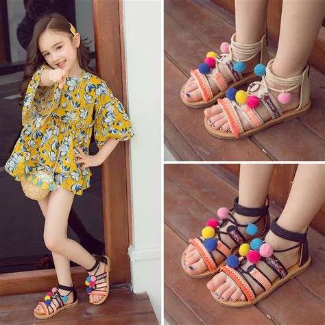 2019 Summer Baby Kid Girl Sandal Fashion Pu Leather Bohemian Gladiator Zip Sandal Children ...