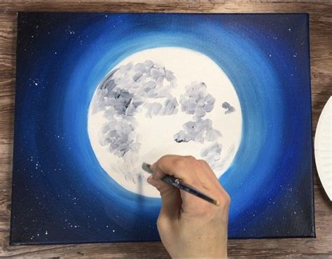 Moon Painting - Step By Step Acrylic Painting Tutorial - With Pictures in 2020 | Moon painting ...