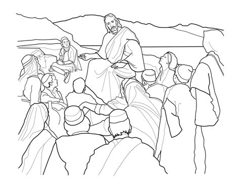 Sermon on the Mount Coloring Page