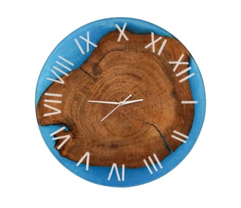 Brown,Cream And Peach Epoxy Resin Wooden Living Room Wall Clock at Rs ...
