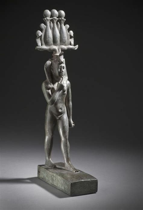 Bronze statuette of the God Khonsu the Child. Late Period. 712-332 B.C ...