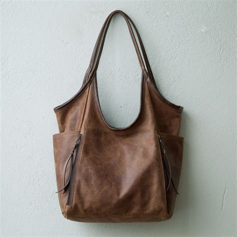 Leather Tote Handbags With Outside Pockets | semashow.com