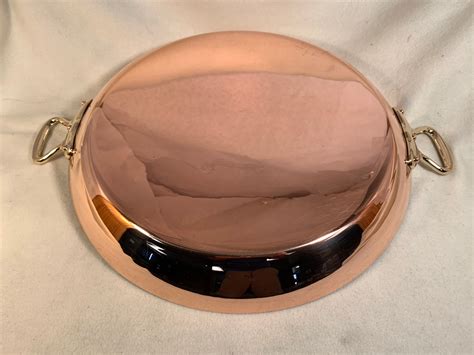 17.5 inch copper tin lined French Mauviel paella pan with lid - Rocky ...