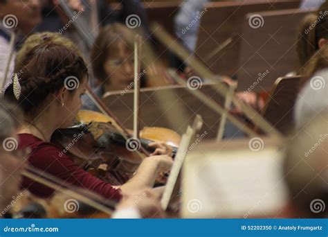 Rehearsal of an orchestra editorial image. Image of music - 52202350