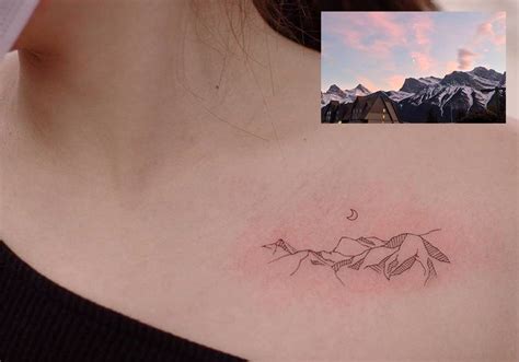 Mountain tattoo in fine line