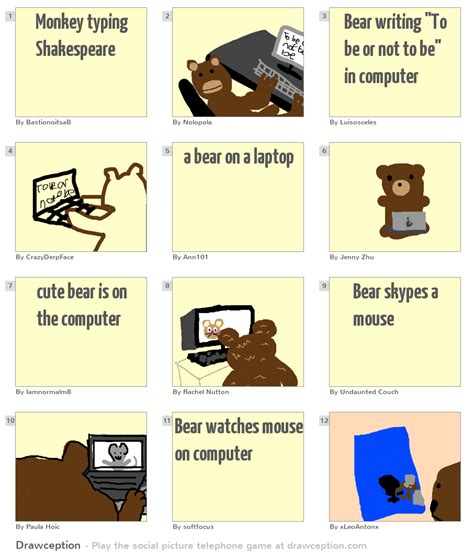 Monkey typing Shakespeare - Drawception