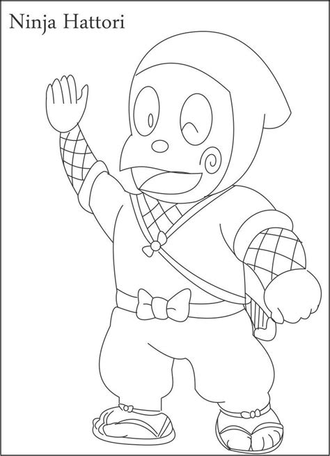 Ninja Hattori coloring page for kids