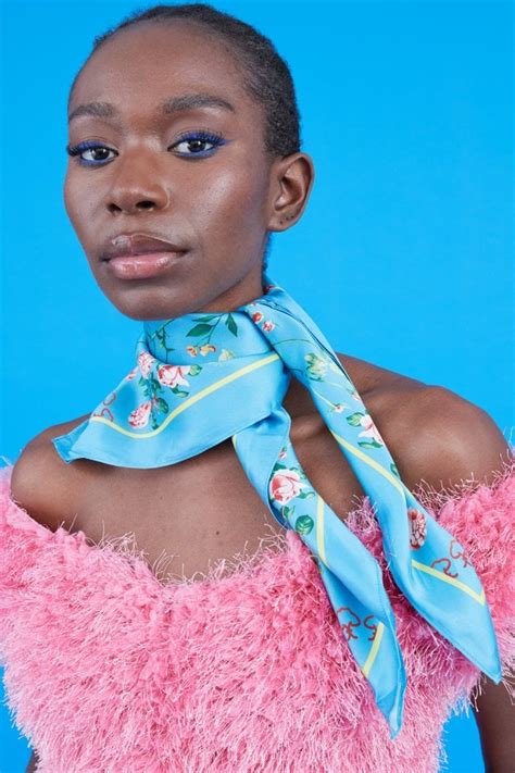 JAYLEY Light Blue Abstract Silk Scarf - The Outlet from JAYLEY UK