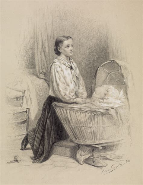 File:Léon-Emile Caille - Young Woman Praying Beside Baby's Cradle - Walters 371402.jpg ...