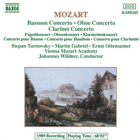 MOZART: Bassoon Concerto / Oboe Concerto / Clarinet Concerto Classical ...