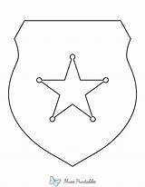 Printable Star Police Badge Coloring Page sketch template