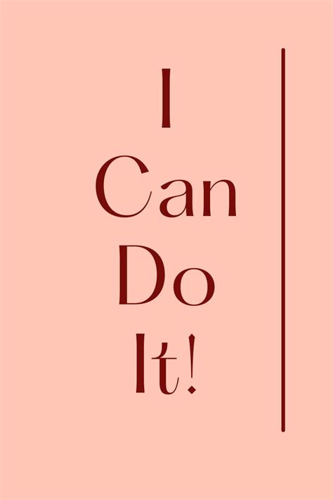 the words i can do it are in red and black on a light pink background