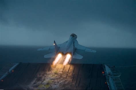 MiG-29K - night take off from aircraft carrier by uflinks2 on DeviantArt