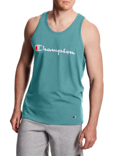 Champion Men's Classic Script Logo Jersey Mens Tank Top, Sizes S-2XL, Sleeveless T-Shirts ...