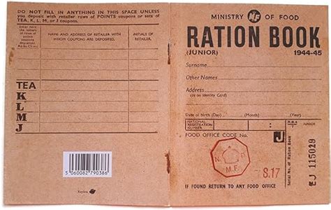 Replica Junior Ration Book from World War 2 : Amazon.co.uk