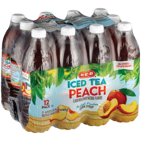 H-E-B Peach Iced Tea 16.9 oz Bottles - Shop Tea at H-E-B