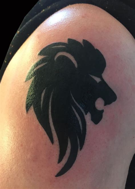 Maui Atomic Tattoo: Lion Head Silhouette