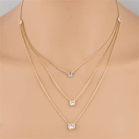 Triple Round CZ Layered Necklace – CZ by Kenneth Jay Lane